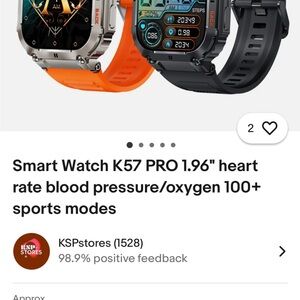 Smart Watch K57 PRO 1.96" - Black and Orange
